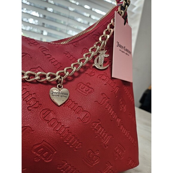 New Juicy Couture Not Your Babe Hobo Cool Red Bag NWT - Picture 7 of 13